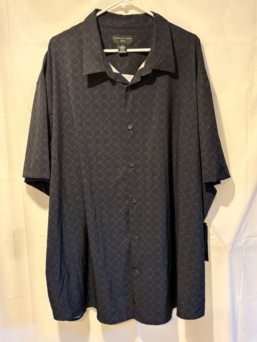 NWT Mens Shaquille O´Neil Size 4XL Geometric Button Down Short Sleeve Shirt